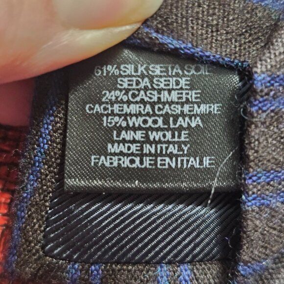 Ermenegildo Zegna Brown & Blue Striped Silk-Cashmere Tie Made In Italy Designer - Picture 3 of 7